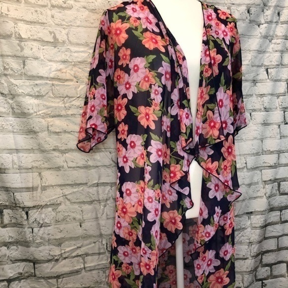 LULAROE Floral Shirley Kimono Small - Picture 2 of 7
